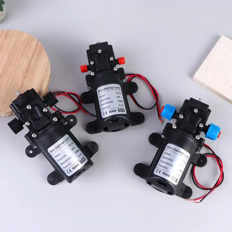 

New Sale Mini Electric Diaphragm Pump 120PSI 60W 5L/Min High Pressure DC 12V Self-Prim Ing For Water Washing Machine Spraying