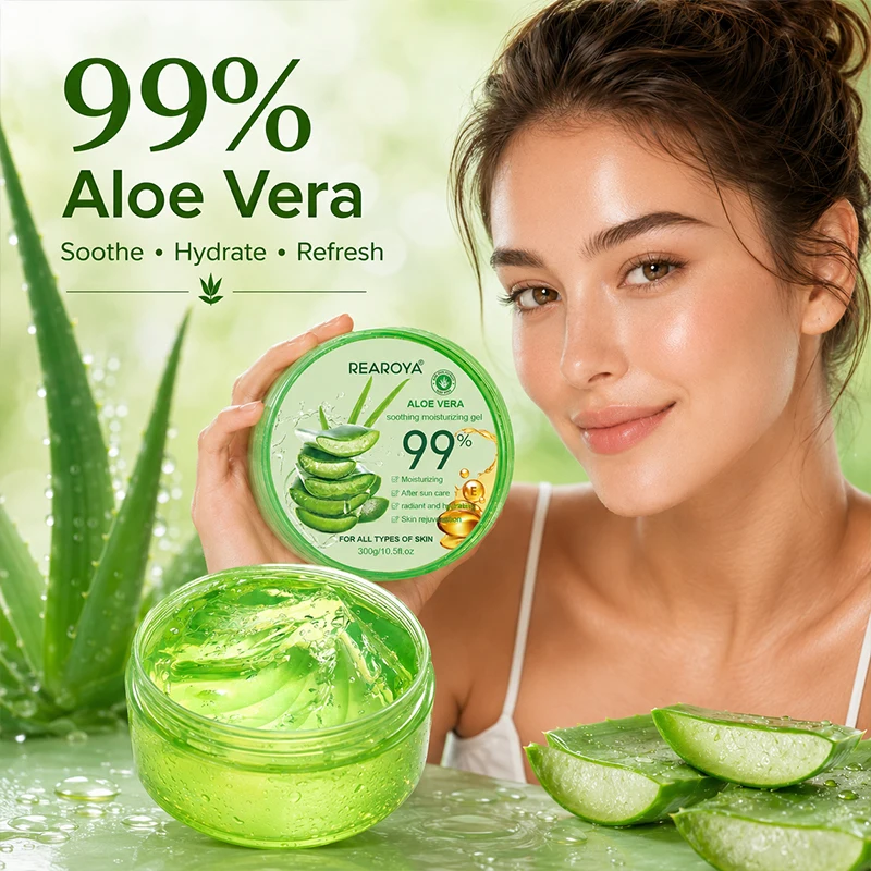 300g Aloe Vera Soothing Moisturizing Gel 99% Natural Hydrating After Sun Repair Skin Rejuvenation Face Body Care Soothe Dry Skin