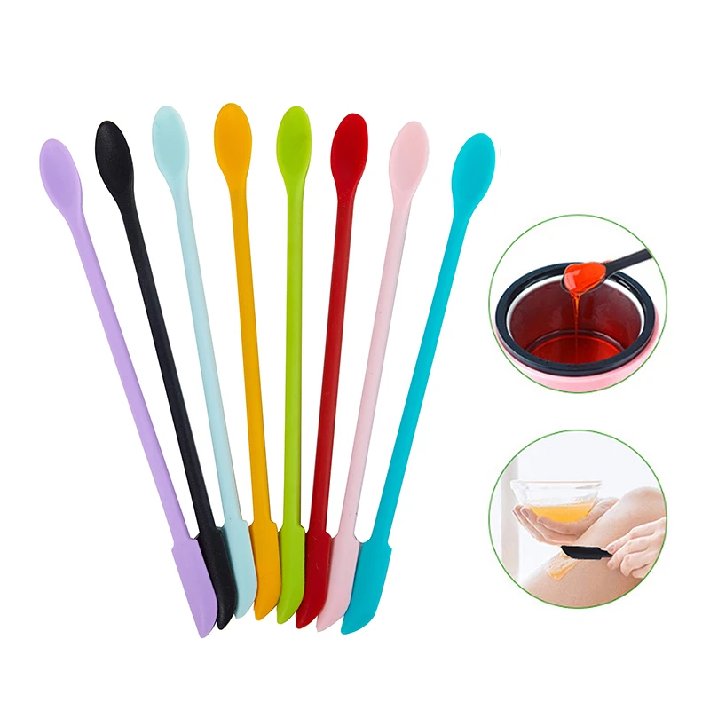 Silicone Double-head Lengthened Scraper Cosmetic Jam Deep Bottle Scraper Mini Spatula Set Makeup Tools Face Cream Spatula