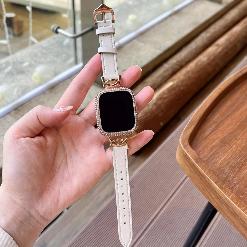 Etui na Apple Watch SE/11-1 z hartowanego szkła, zdobione kryształkami, 38/40/41/42/44/45/46/49mm, osłona ochronna. — zdjęcie produktu 3