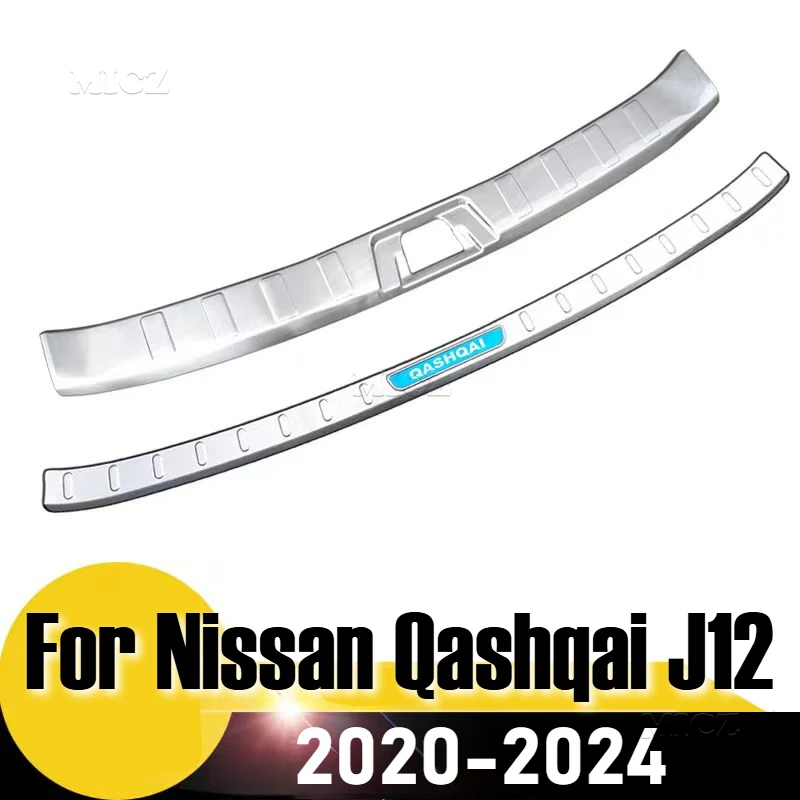 

Car Styling for Nissan Qashqai J12 2019 2020-2023 Rear Trunk Bumper Protector Rear Scuff Plate Rear Door Sill Car Accessories