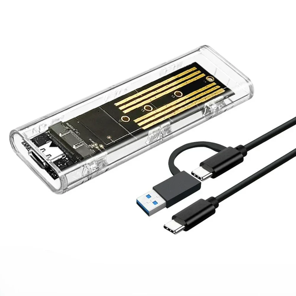 External Portable Hard Drive High-Speed M.2 Type-C Transparent External Hard Drive Enclosure Dual Protocols For PC Laptop