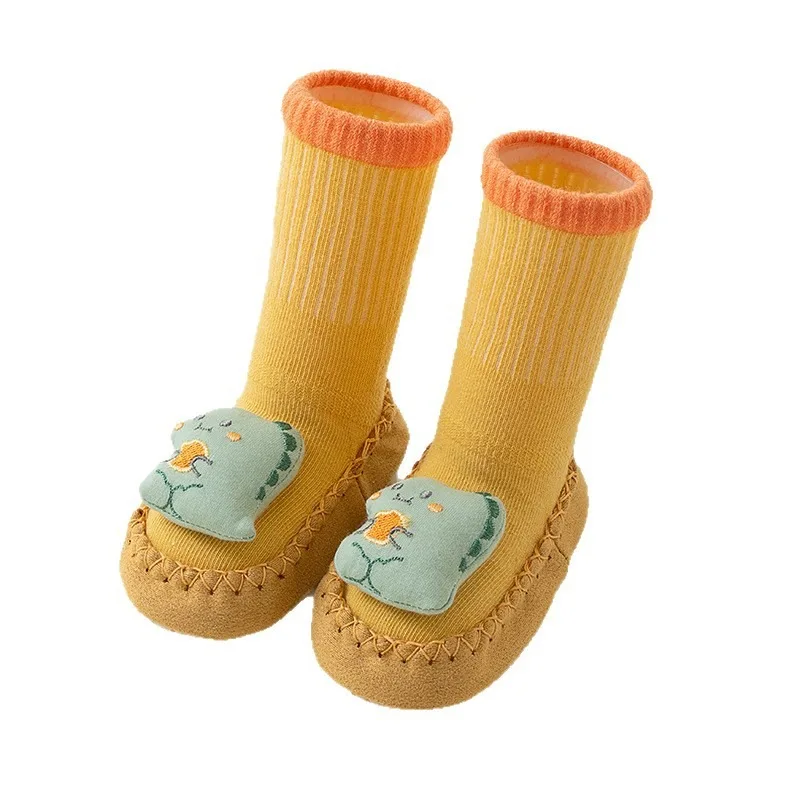 

Детские носки-тапочки среднего размера для детей 0-2 лет, детские нескользящие носки на мягкой подошве для малышей, детская крутая напольная обувь для дома