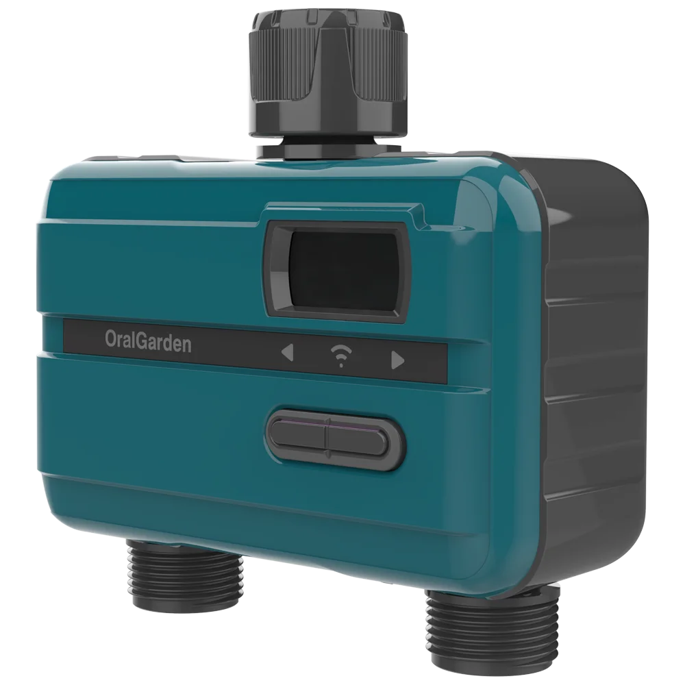 2 منفذ مؤقت مياه لخرطوم الحديقة، مؤقت الري للري في الهواء الطلق، تأخير المطر/دليل/وحدة تحكم أوتوماتيكية مدخل نحاسي