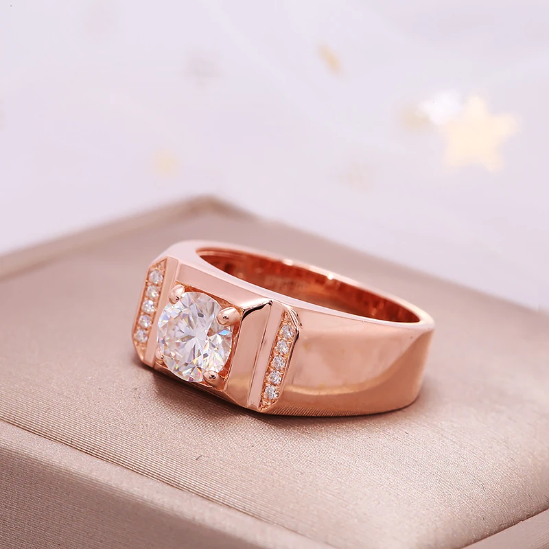 IGI 0.5ct 1ct Lab Diamond Engagement Ring 10K 14K 18K Rose Gold HPHT CVD diamond jewelry Lab Grown Diamond Men Ring