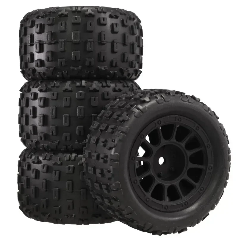 RC 4개 74mm 고무 타이어 12mm 헥스 1/16 1/18 MJX 하이퍼 고 SCY Wltoys RC 자동차 업그레이드 부품 액세서리