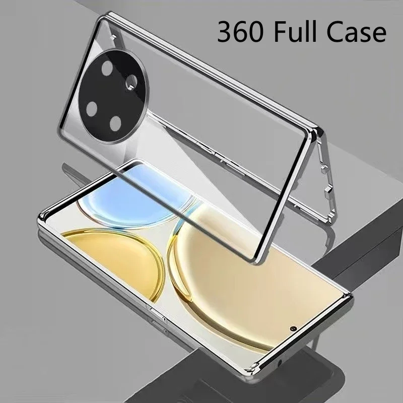 360 Magnetic Adsorption Phone Case for Nova 12i 12 SE Double Sided Tempering Glass Metal Bumper Cover for Huawei Nova 12 Pro