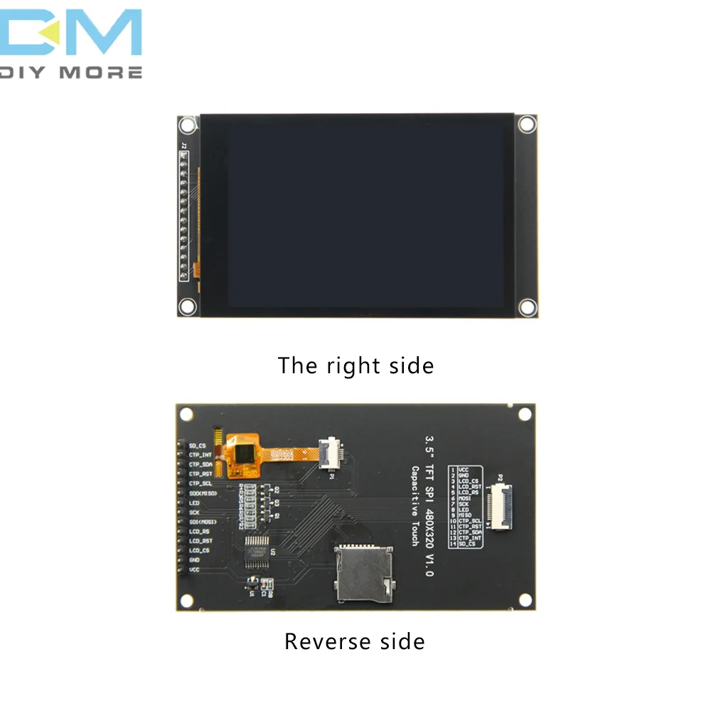 Imagem -02 - Módulo de Exibição de Tela Sensível ao Toque Lcd Tft 4w-spi Serial Ft6336u Conetável 5v 320x480 Ips 35