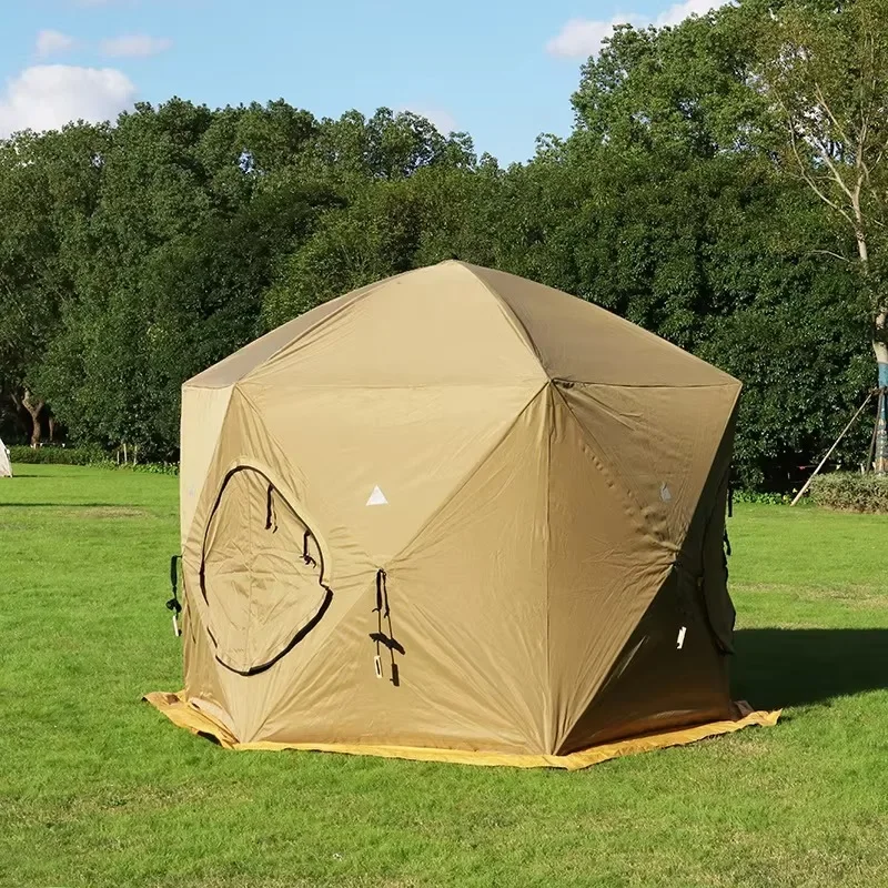 Custom Middle Eastern Arabian Saudi Double Layer Hexagonal Tent Outdoor Windproof Warm Four-season Family Camping Gear Quick