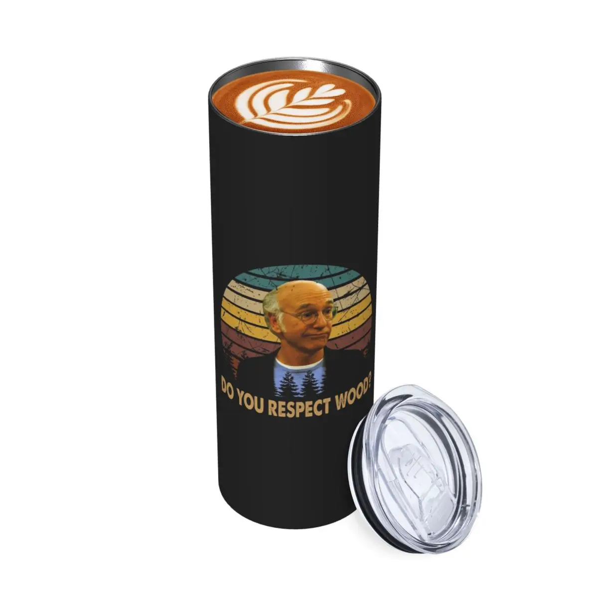Curb Art Your Enthusiasm Films - Do You Respect Wood Stainless Steel Tumbler Insulated Mugs Thermal Cold Cup Straw With Lid 20oz