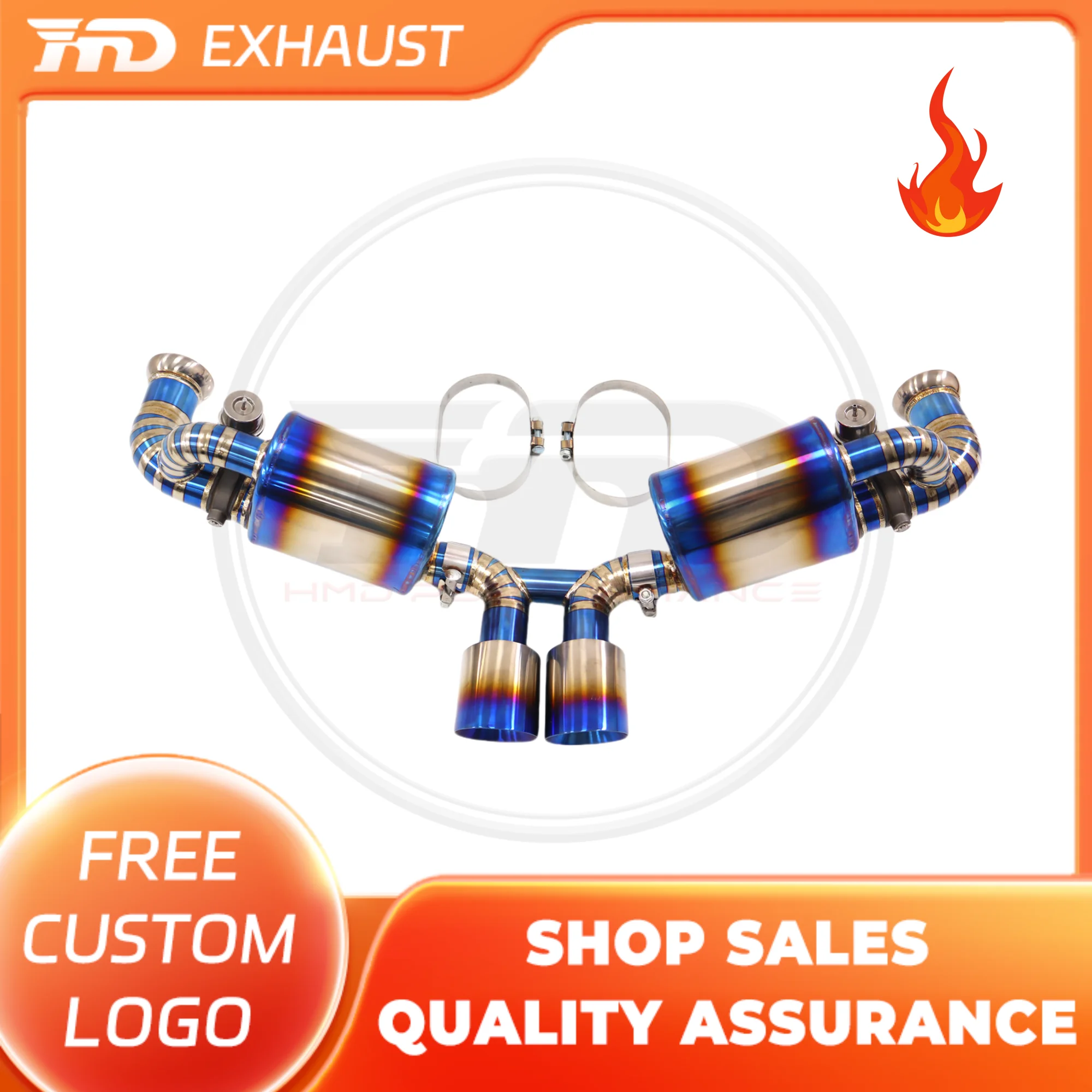 

HMD Exclusive customization Titanium alloy Exhaust System Performance Catback for Porsche 911 991.2 GT3 Muffler With Valve