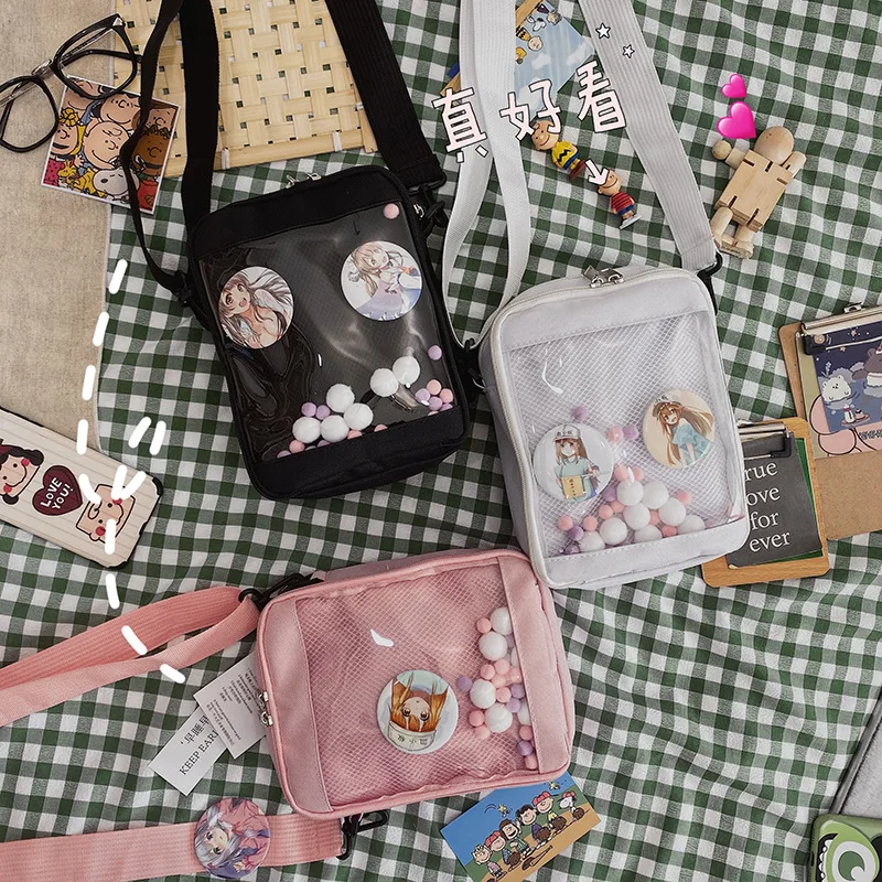 2025 NEW Mini Crossbody Bags for Women Cute PVC Transparent Small Clear Pink Ita Bag Black White Women's Shoulder Purse Handbags