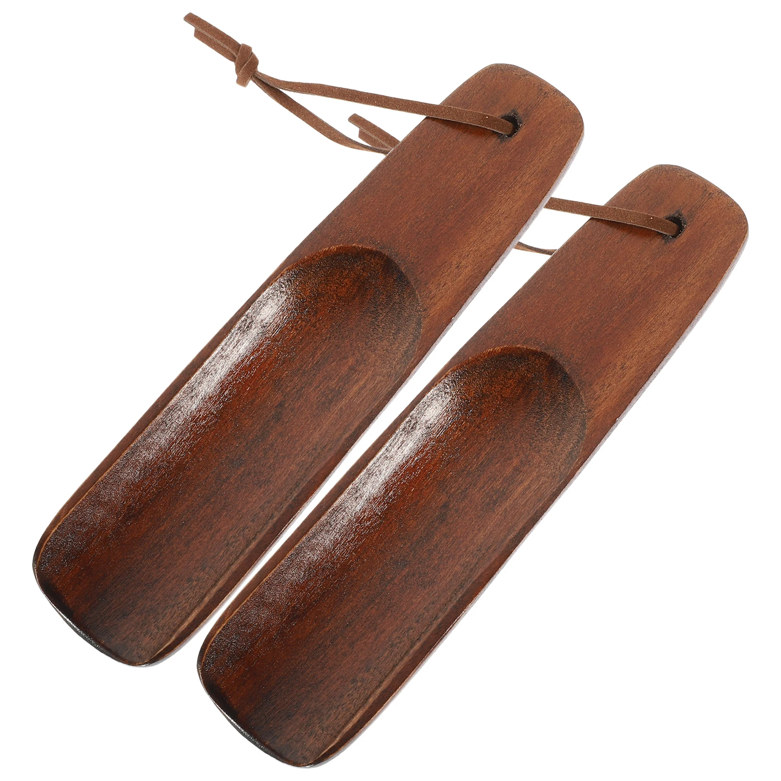 

2 pcs Practical Wooden Shoehorns Natural Household Shoe Lifters For Elderly Back Pain Relief Portable Shoe Accessories Durable