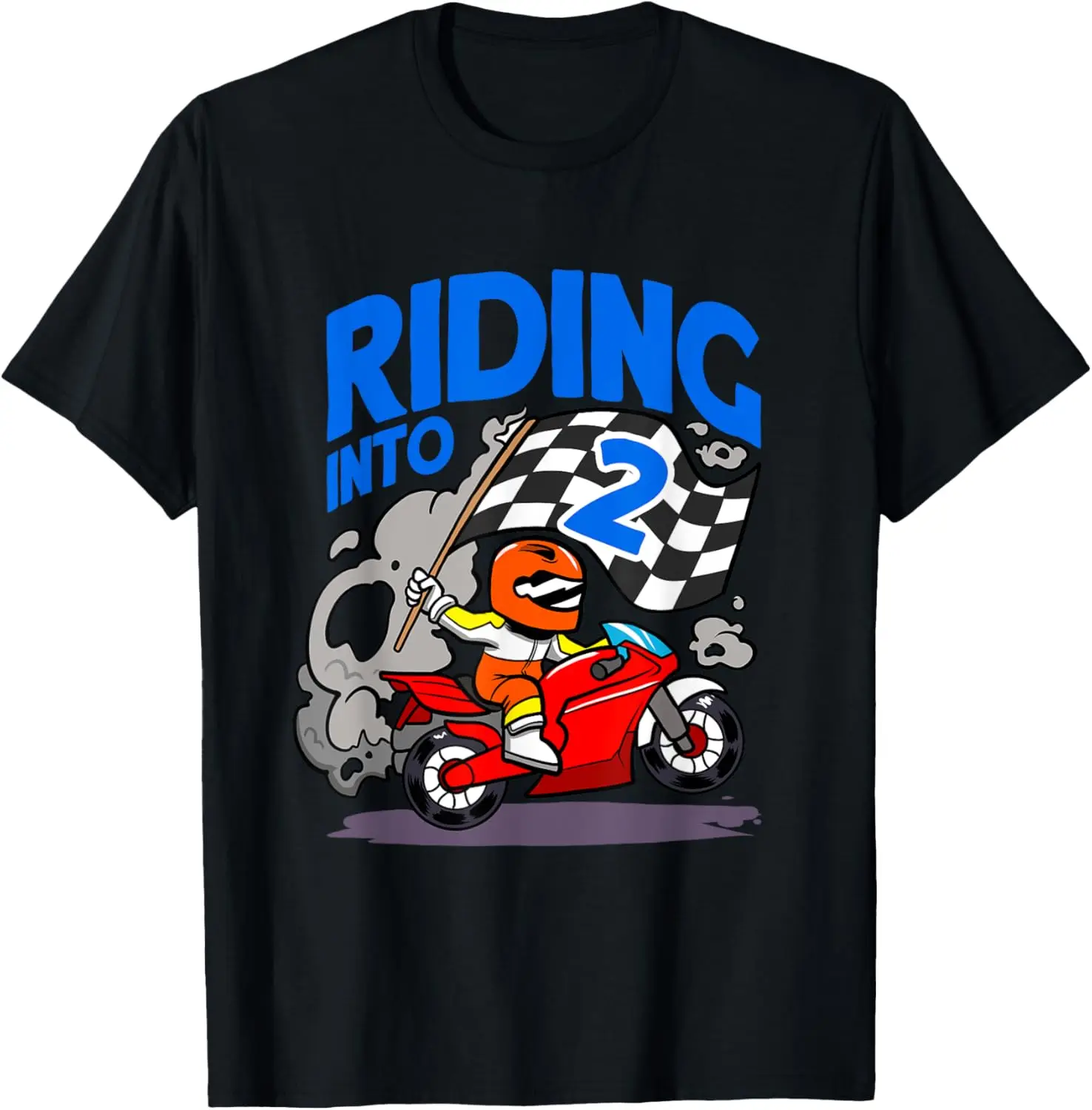 

Biker Motorcyclist Riding Into 2nd Boy Motorcycle Birthday T-Shirt
