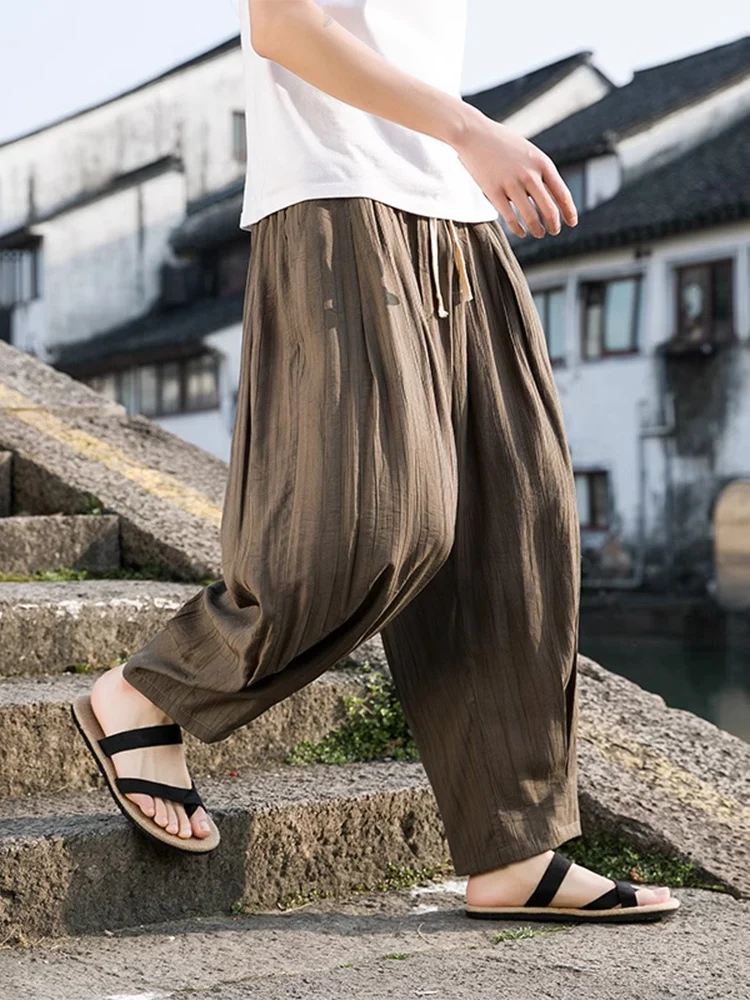 

Мужские летние широкие брюки-карго из хлопка и льна: комфортные, дышащие, экологичные, модные