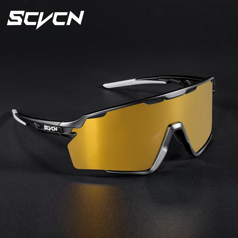 

SCVCN Sunglasses for Men Cycling Glasses UV400 Bicycle Goggles Mountain Road Bike Eyewear Multi Colors Running Hiking Driving
