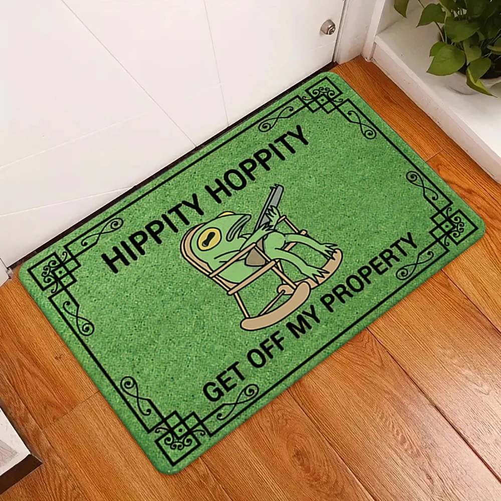

Hippity Hoppity Get Off My Property Retro Welcome Decorative Doormat,Funny Frog Warning Sign Floor Mats, Farmhouse Decor ForHome