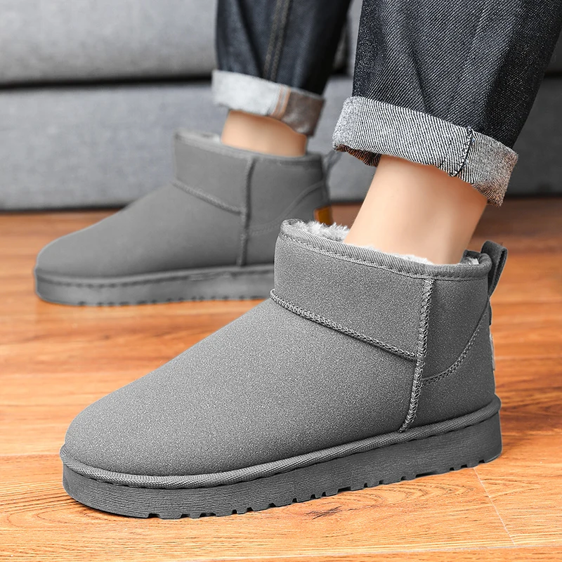 2024 New Classic Thickened Fluff Men\'s Snow Boots Comfortable Warm Ankle Boots Couple Winter Ladies Shoes Chunky Boots