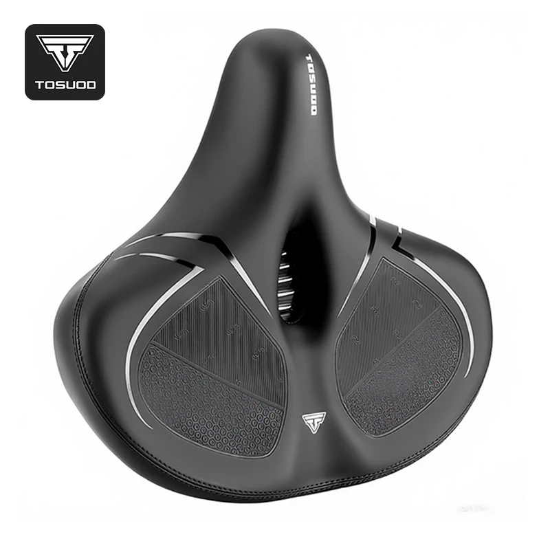 

TOSUOD Widened Thickened Bike Saddle, Soft Shock Absorption Oversize Bicycle Seat with Hollow Breathable for MTB Road Cycling
