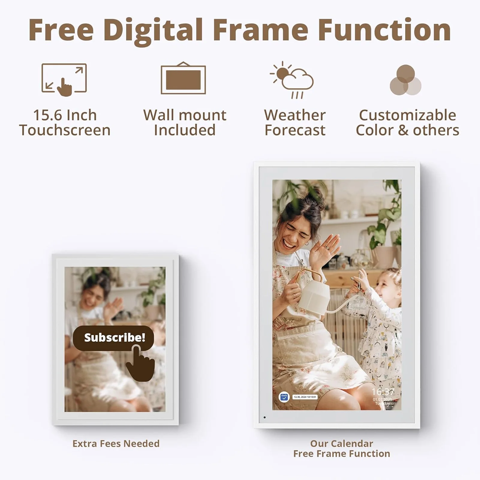 

Digital Calendar Chore Chart 15.6 Inch 1080P FHD Interactive Touchscreen Wall Desk Mount Electronic Smart Family Planner