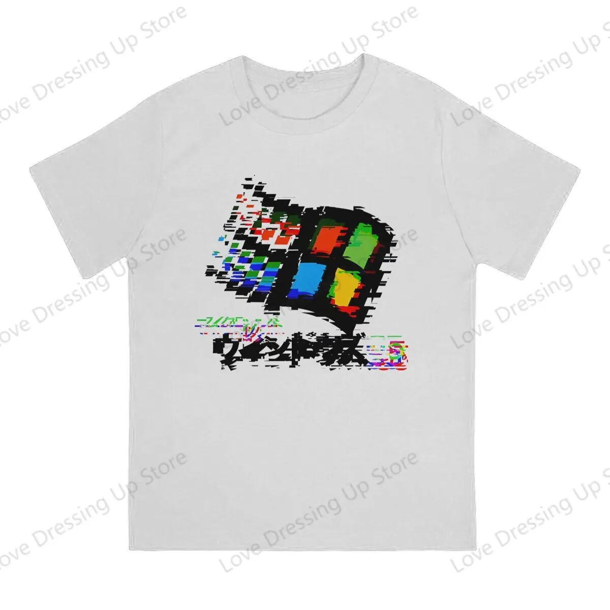 Windows 95 Computer System Accessories Diverge Glitch Tshirt Graphic Men Tops Vintage Fashion Summer COTTON Short Sleeve