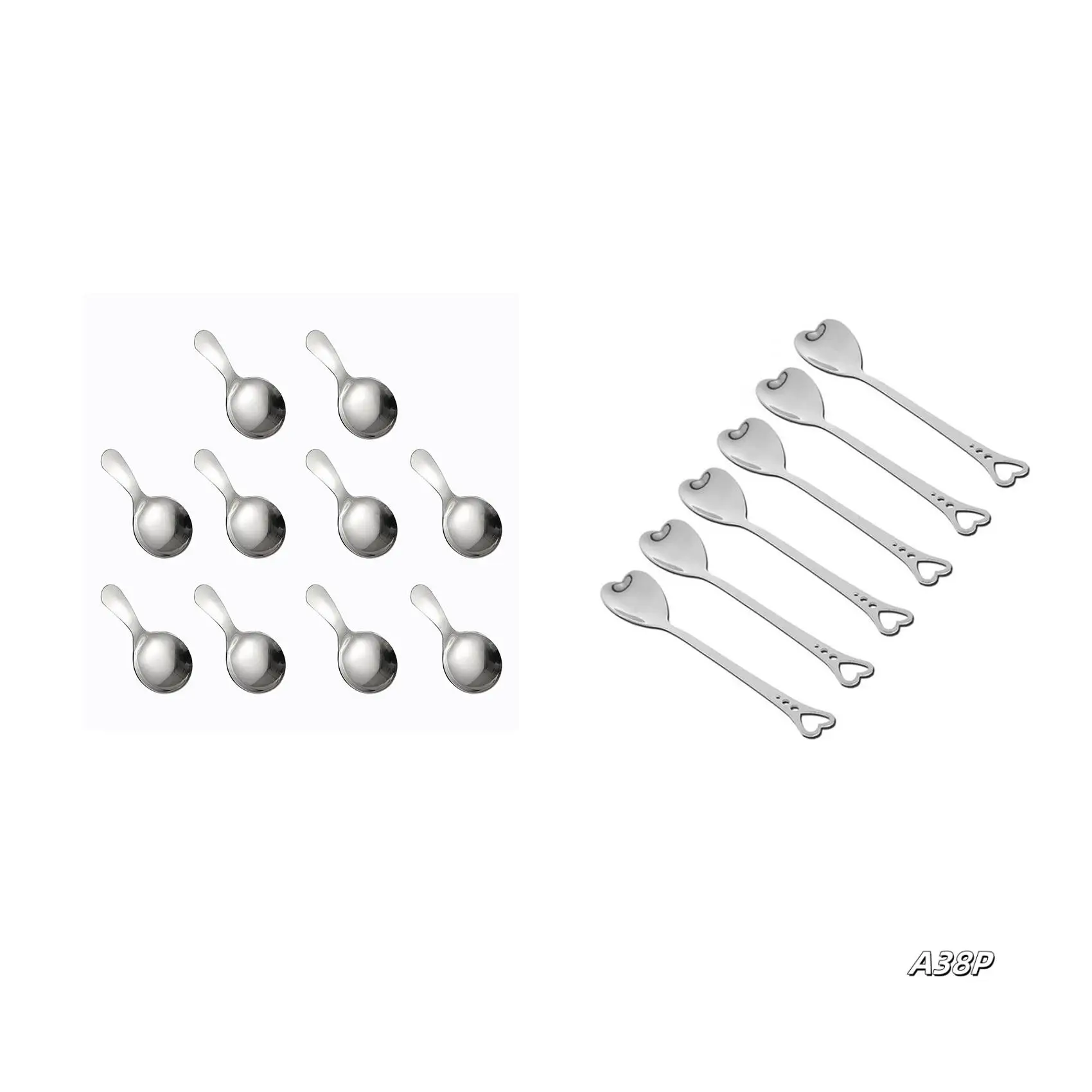 

16 Pcs Stainless Steel Condiments Spoon Dessert Spoon Tea Coffee Spoons, 10 Pcs 9 X 4.5Cm & 6 Pcs 14.4X3.2Cm