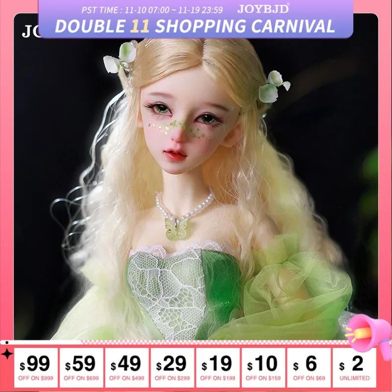 

JOYBJD Mumu 1/4 Bjd кукла весенний лес зеленый эльф живой принцесса нерегулярность многослойное платье без бретелек бальная шарнирная кукла