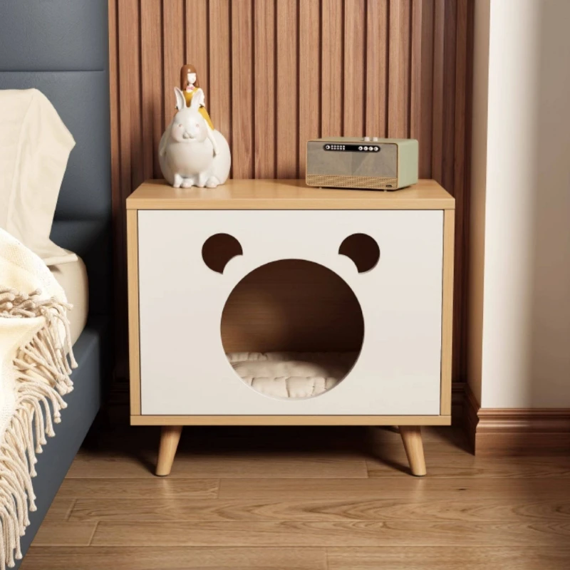 ej-household comfortable bedside table cat house locker storage cabinet bedroom minimalist comodino camera letto furniture home-
