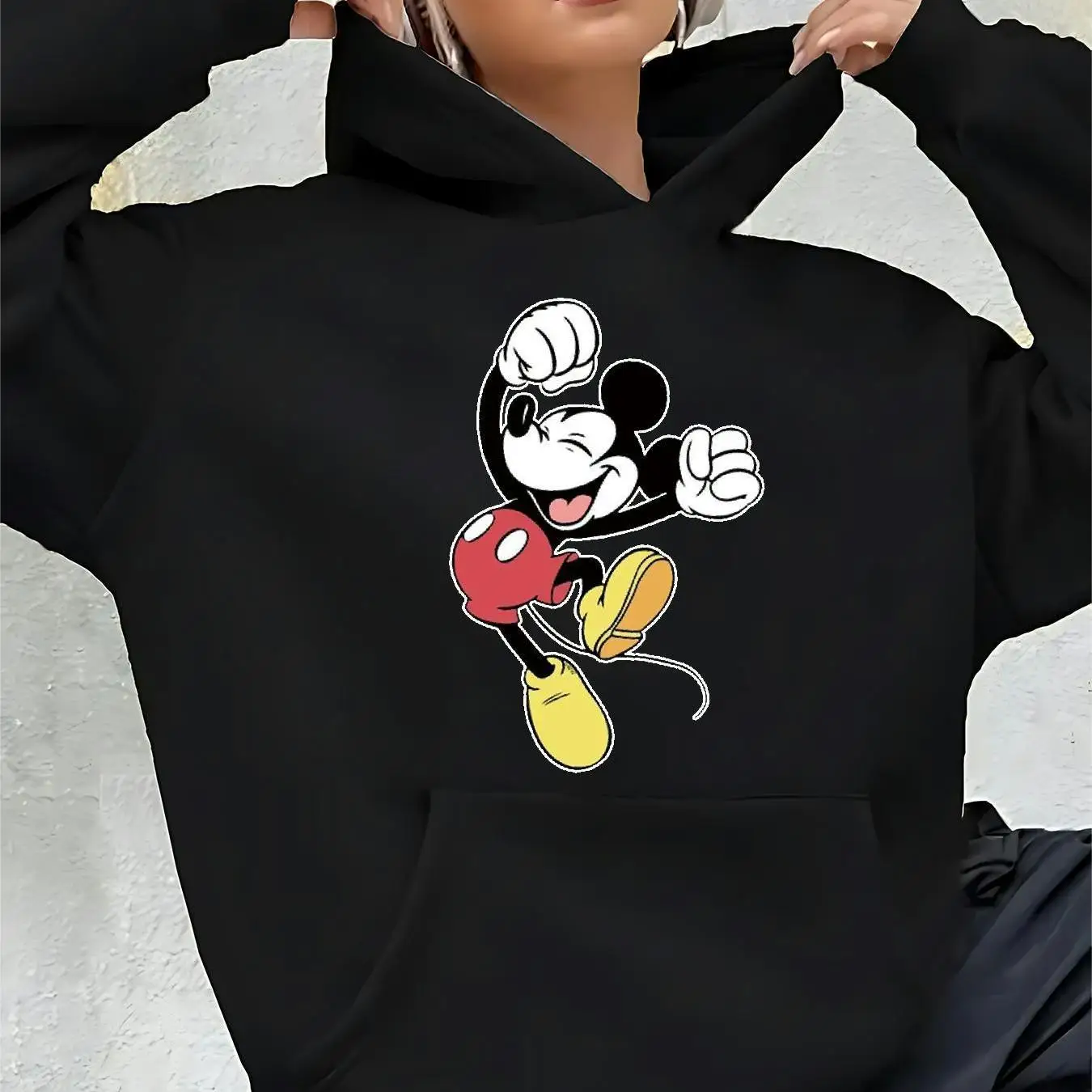 Frauen Disney Mickey Mouse Hoodies Mode Übergroße Streetwear Unisex Sweatshirts Herbst und Winter Fleece Casual Vielseitig