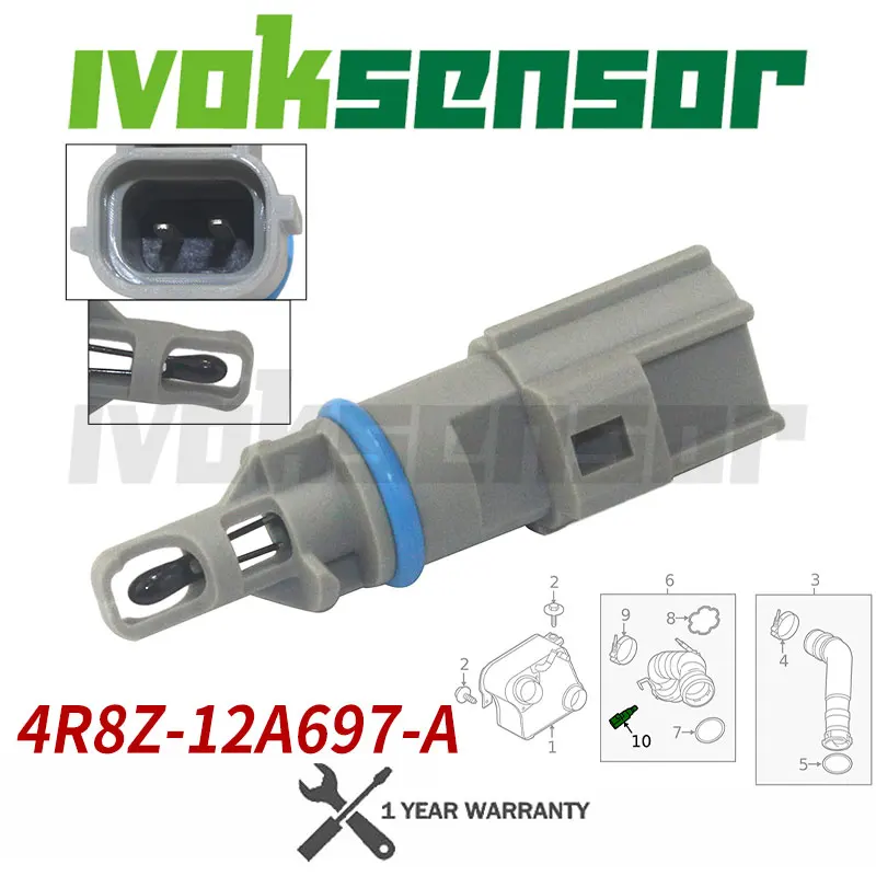 Air Intake/Charge Temperature Sensor For F150 2018-2020 F-250 350 450 550 650 750 Super Duty 2011-2019 6.7L 4R8Z-12A697-A