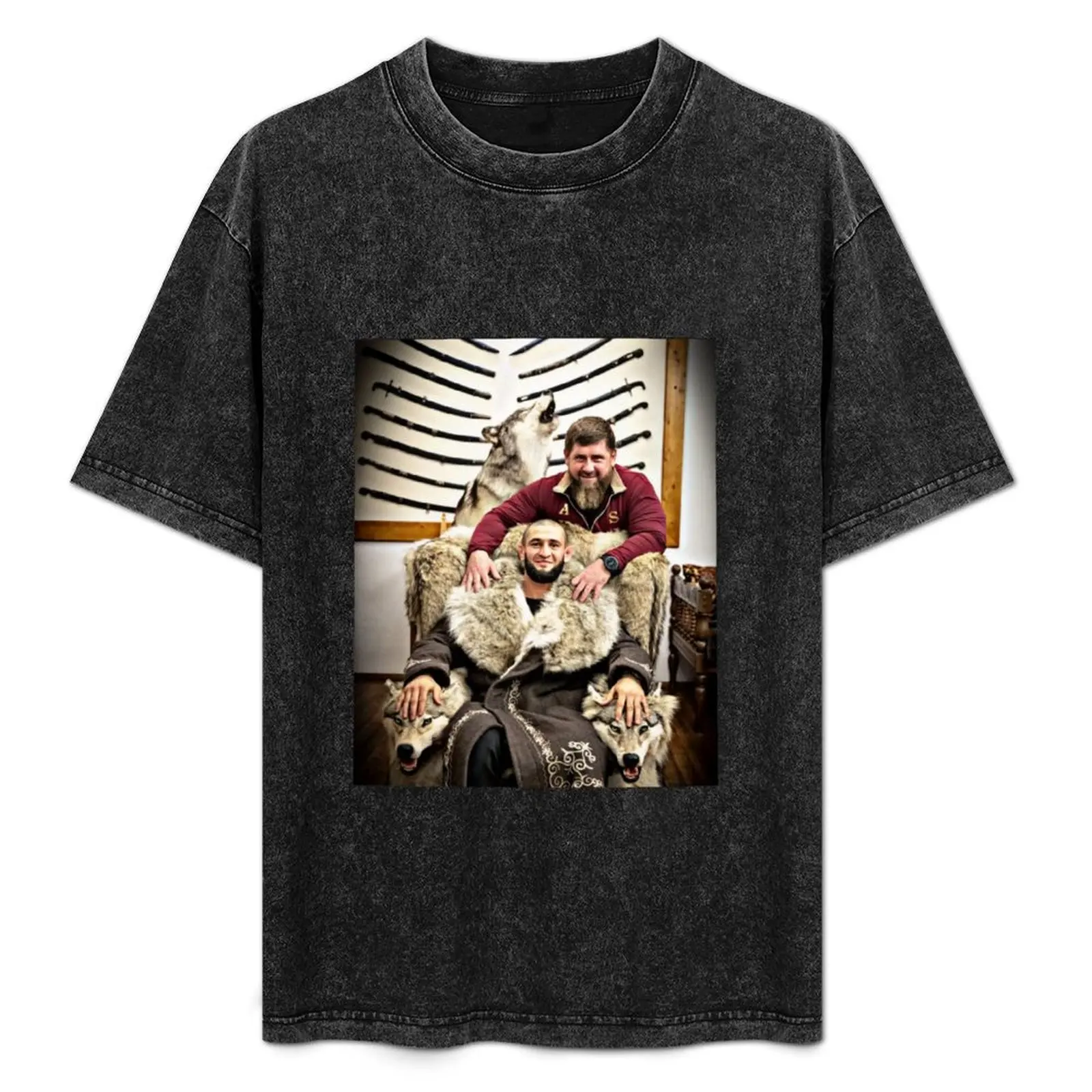 

Khamzat Chimaev with Ramzan Kadyrov T-Shirt Summer Holiday Casual Tee