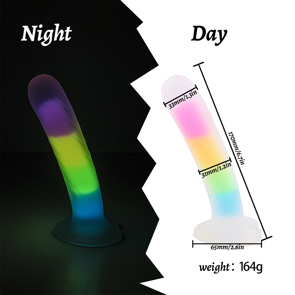 Colour Soft  Anal Dildo Noctilucent Sex Toys Anus Plug ButtPlug Masturbation Prostate Massage Sucker Luminous for Women or Men