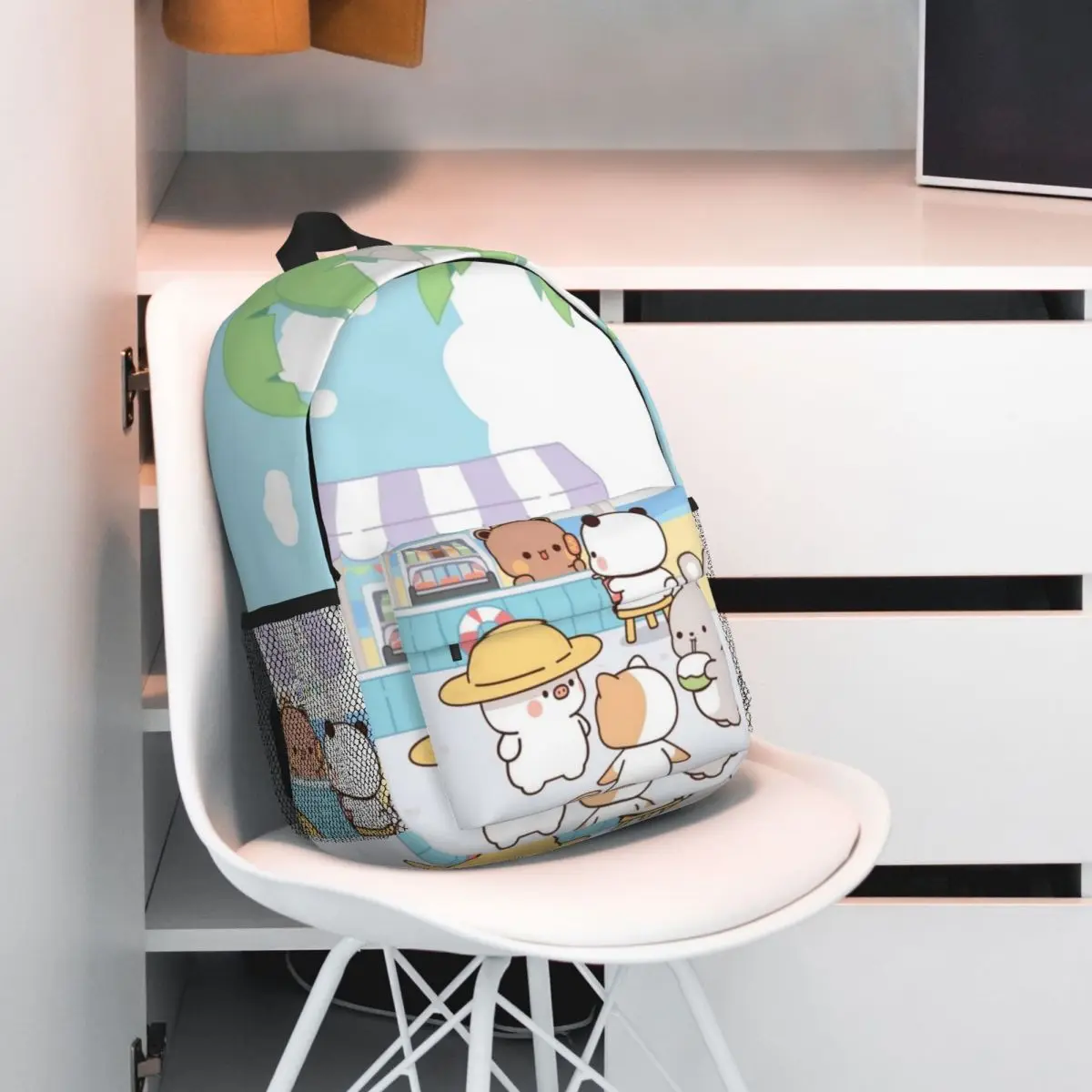 Lindo oso Panda Bubu Dudu nuevo patrón de moda bolso escolar estampado mochila ligera 15 pulgadas