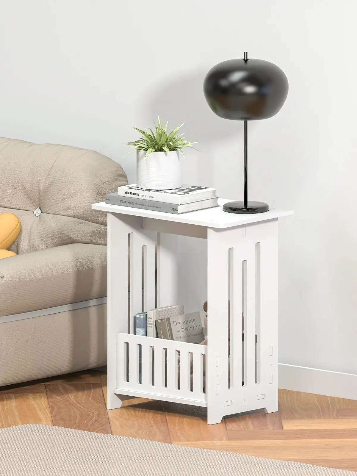 Small side table, bedside table, end coffee table, beside the lamp stand, bedside storage shelf, living room, bathroom