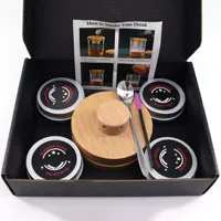 Cocktail Smoker Set Bar Wooden Smoked Wood Hood Whiskey Smoking Wood Chips Box Cocktails Infuser Kit Kitchen Accessories