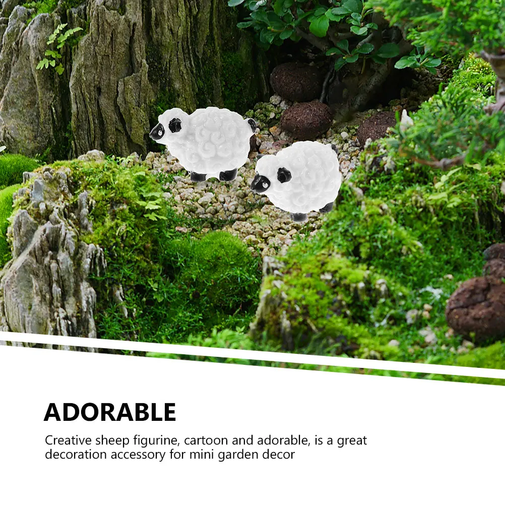 

20 Pcs Mini Sheep Garden Statues Resin Crafts Moss L scape Decoration Cartoon Figurines Outdoor Lawn Decor Accessories