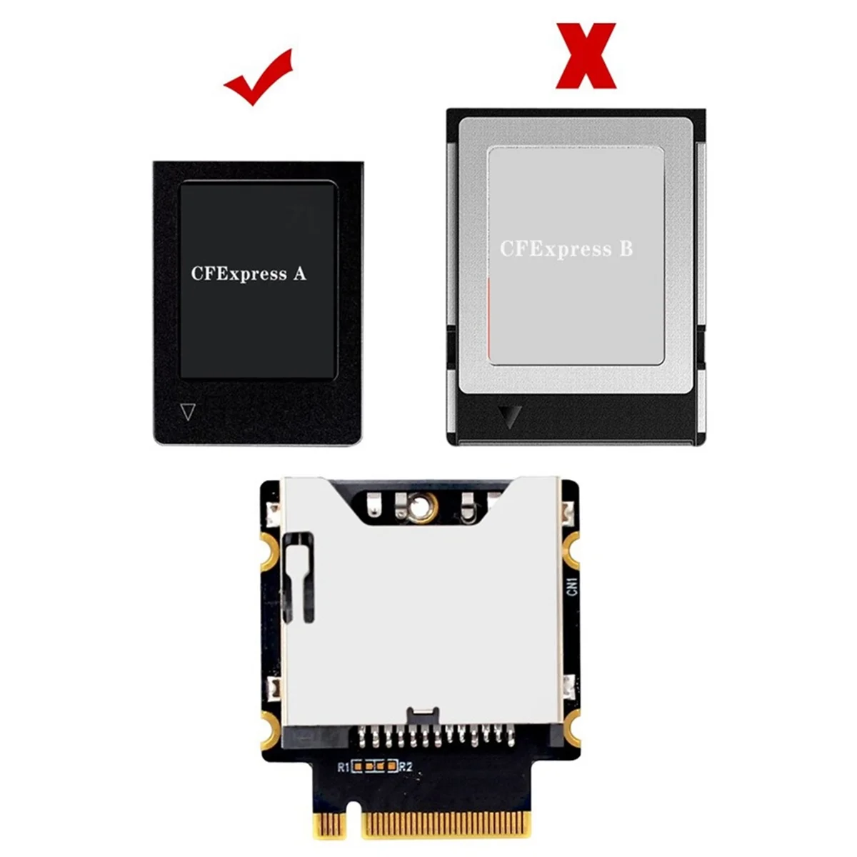 CFExpress Type-A to NGFF M.2 Nvme M-Key Extension Adapter Card Support PCIe 3.0 4.0 X1