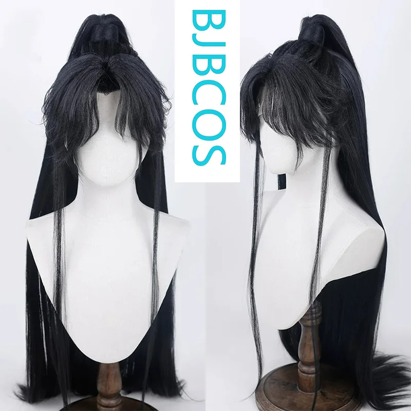

[Styled Wig]Hanfu ancient style round neck robe young man cosplay wig Chu Wanning ink burning versatile half tied ponytail