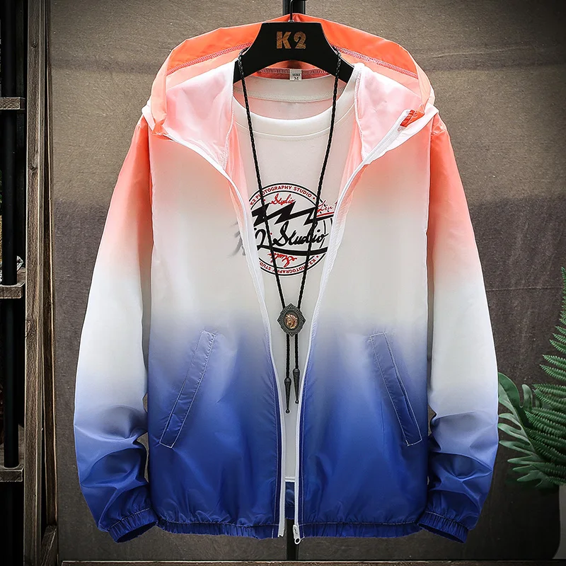 Men's Color Blocking Thin Jacket Sunscreen Jacket 2024 New Summer Casual Windproof Jacket Breathable High-quality Outdoor Jacket