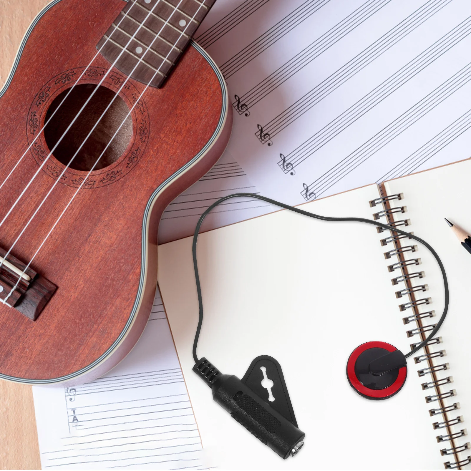

2Pcs Guitar Pickup Piezo Contact Microphone Nodrill Design for Stringed Instrument Ukulele Violin Banjo Portable Sound Pickup