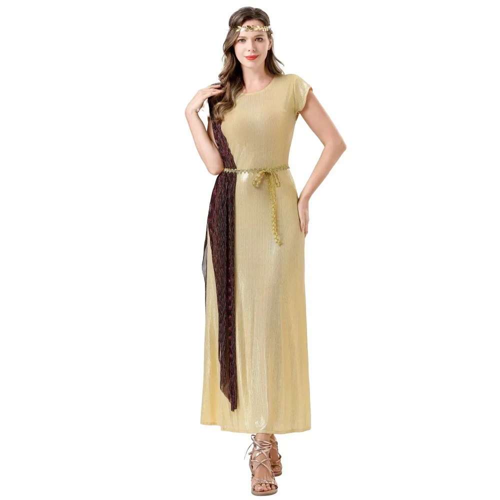 

O Ancient Egyptian Cleopatra Parent-Child Dress Children's Masquerade Up Halloween Roman Greek Goddess Cleopatra Cosplay Costume