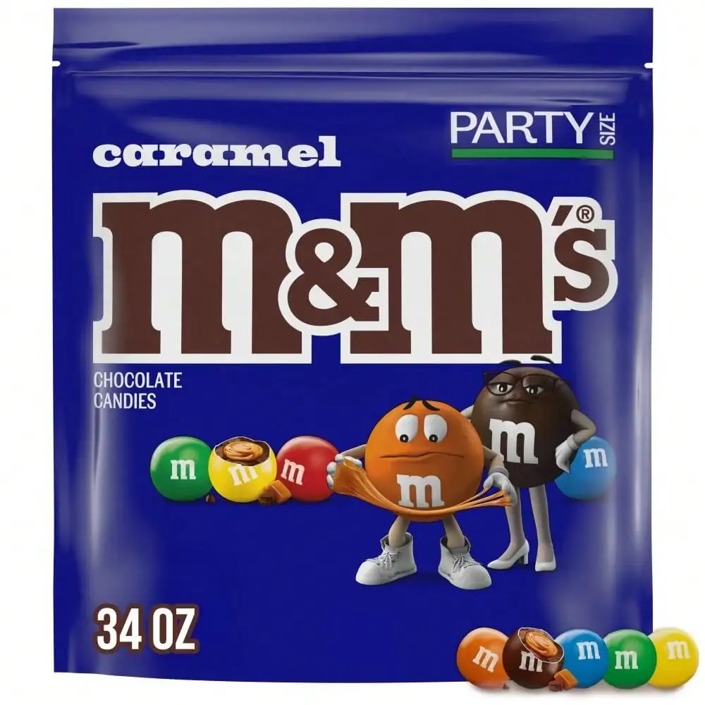 

Шоколадные конфеты M&M's с карамелью, молочный шоколад, большая упаковка, 34 унции, для вечеринок