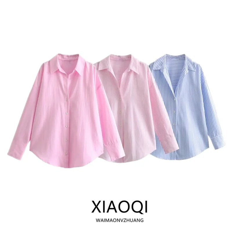 

Осень-зима, женские универсальные свободные длинные све в полоску из бычьего хлопка, обычная длина, модный Sle 83720 044