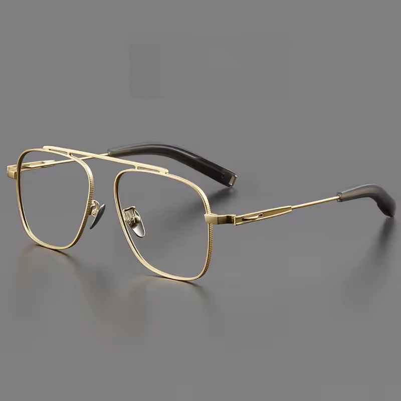 Firada Mode plus Größe Brillen Vintage quadratische reine Titan Brillen Luxus optische Brille Rahmen Männer LSA105-C