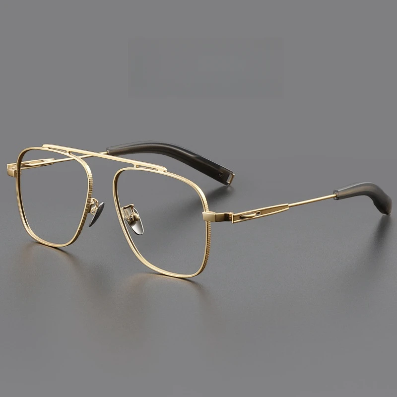 FIRADA moda okulary w dużych rozmiarach Vintage kwadratowe okulary z czystego tytanu luksusowe optyczne okulary korekcyjne rama mężczyźni LSA105-C