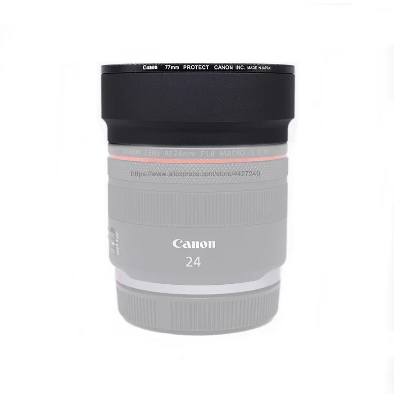 pare-soleil-en-aluminium-pour-canon-rf-24mm-f18-macro-est-stm-eos-r6-r5-rp-r-pare-soleil-reversible-avec-capuchon-d'objectif-gratuit-remplacer-ew-65b