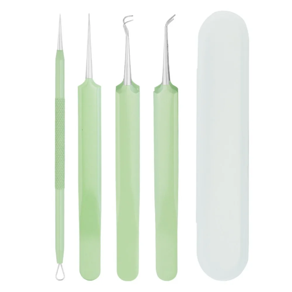 

4Pcs Blackhead Acne Needle Pimples Blackhead Clip Tweezers Black Head Comedone Acne Blemish Extractor Beauty Face Skin Care Tool