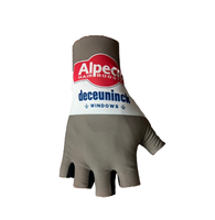 2025 ALPECIN Deceuninck TEAM GRAY One Pair Sports Half Finger Cycling Jersey Gloves MTB Road Mountain Bike Bicycle Gel Gloves