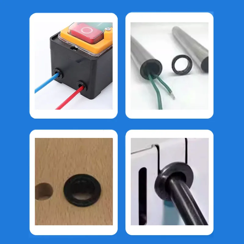 Black Plastic Buckle Protection Coil Panel Mount Hole Protective Ring Snap Bushing O Ring Hole Plug Grommet SK8~SK60