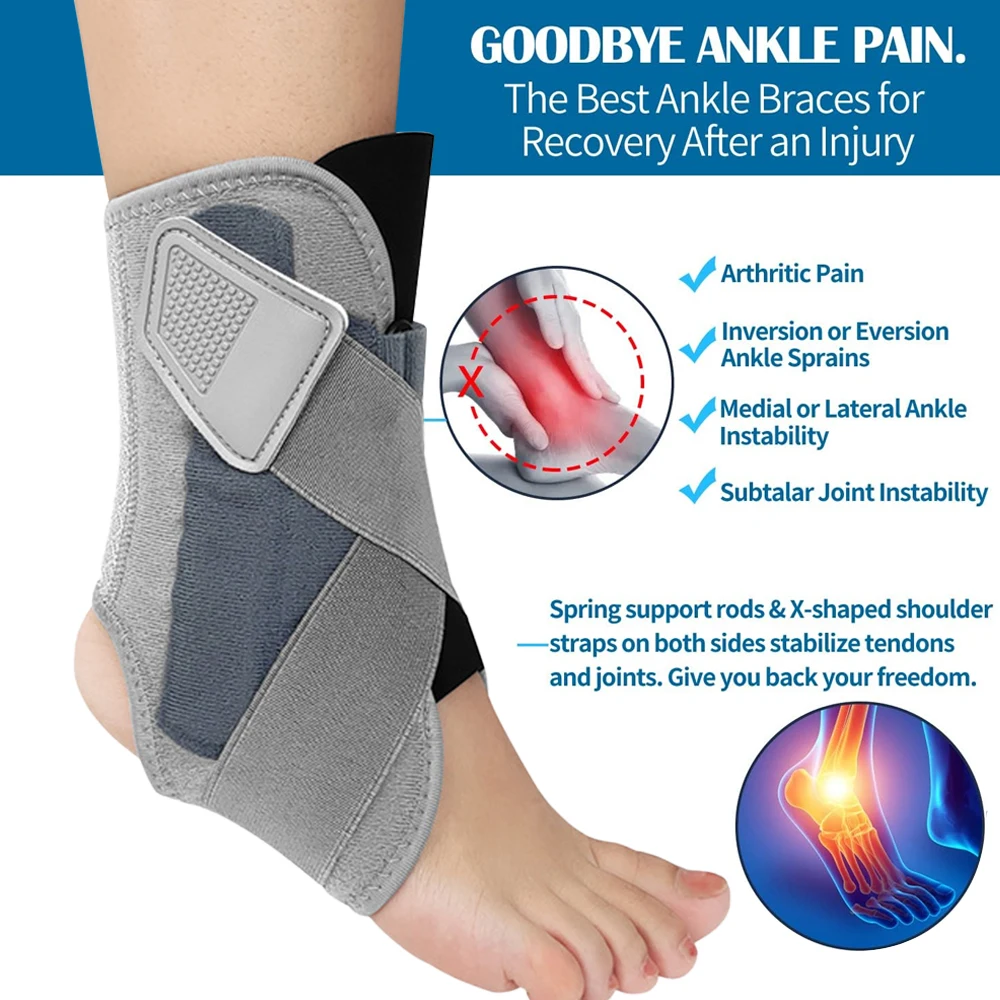 1PCS Ankle Brace, Braces for Men & Women, Adjustable Compression
